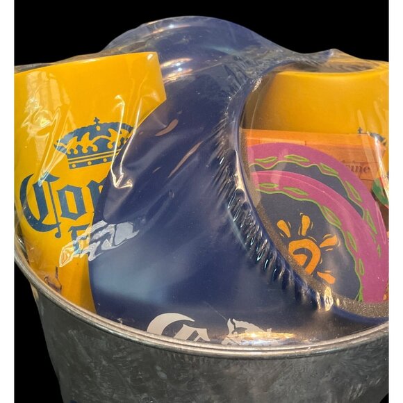 Vtg Corona Extra Galvanized Metal Ice Bucket with Swag Barware Mancave - Picture 2 of 4